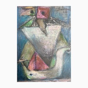 Eugeniusz Tukan-Wolski, Sailboat V, Mixed Media on Paper
