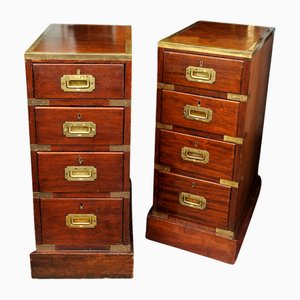 Tables de Chevet à Trois Tiroirs George III, 1850, Set de 2