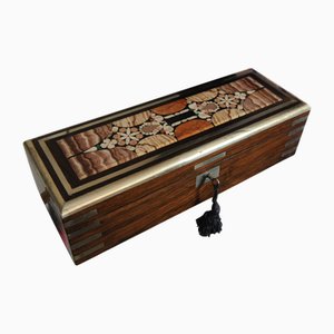 Victorian Pietra Dura Grand Tour Campaign Collectors Box, 1800s