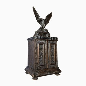 Humidor de la selva negra tallado a mano, siglo XIX
