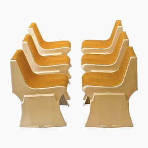 Stacking Chairs in Fiberglass by Günther Domenig, 1968, Set of 6