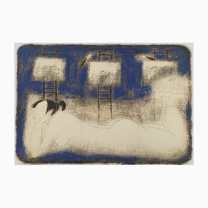 Sergei Timochow, Nude with the Music in the Background, 2005, Mixed Media & Monotype on Paper