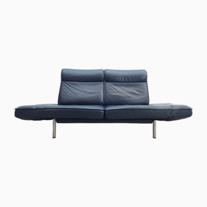 Divano funzionale DS 450 a due posti in vera pelle blu scuro di De Sede