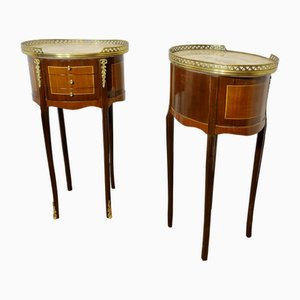French Oval Side Tables, 1920s, Set of 2