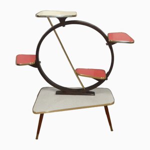Vintage Flower Side Table with Shelves, 1960s