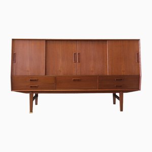 Credenza in teak con barra illuminata di Wemb Møbelfabrik, anni '60