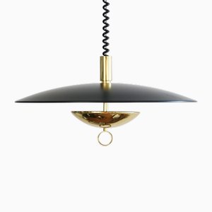Vintage Hängelampe aus schwarzem Messing von Hillebrand Lighting, 1980er