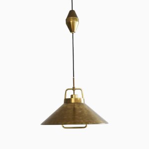 Danish Brass Hanging Lamp Lamp by Fritz Schlegel for Lyfa, 1960s