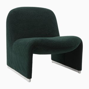 Silla Alky de Bouclé verde oscuro de Giancarlo Piretti para Artifort, años 80