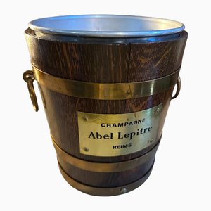 Art Deco Oak Wood and Brass French Wine Cooler by G. Lafitte, 1940s