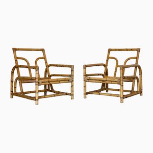 Set of Bamboo Armchairs, 1970s