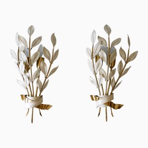 Laurel Bouquet Wandleuchten von Vereinigte Werkstätten, München, 1950er, 2er Set