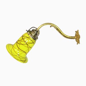 Art Nouveau French Wall Lamp with Tulipa Loetz, 1890s