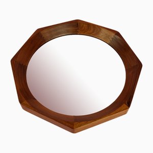 Modern Danish Rosewood 8-Angular Wall Mirror, Denmark, 1960s