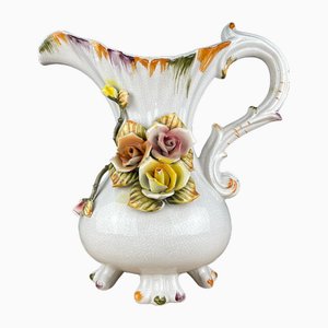 Brocca vintage della metà del XX secolo in ceramica di Bassano, Italia, anni '70