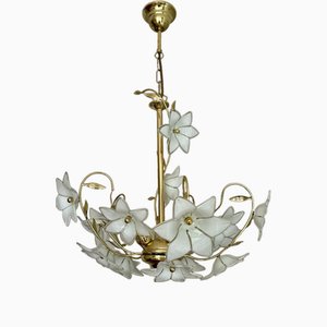 Lustre avec Fleur de Murano Style Hollywood Regency, 1980s