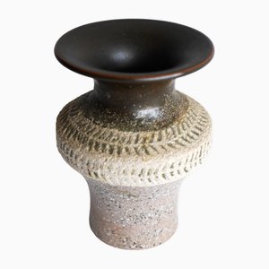 Mid-Century Scandinavian Modern Brutalist Art Pottery Vase by Thomas Hellström for Nittsjö, Sweden