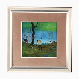 Mario Previ, The Woodcutter, 1980, Oil on Glass