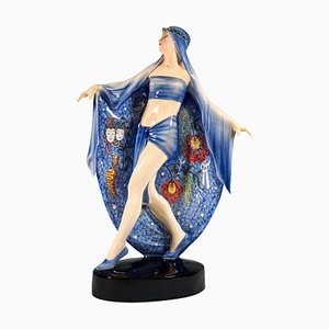 Egyptian Temple Dancer Figurine by Marcell Goldscheider, Vienna, 1930