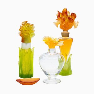 Botellas de perfume de Daum, 1980. Juego de 4