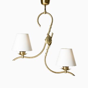 Lampada da soffitto moderna in ottone, Svezia, anni '40