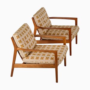 Fauteuils Usa-75 attribués à Folke Olsson pour Dux, Suède, 1960s, Set de 2