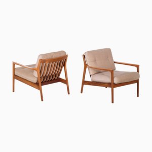 Set of Usa-75 Armchairs attributed to Folke Olsson for Dux, Sweden, 1960s