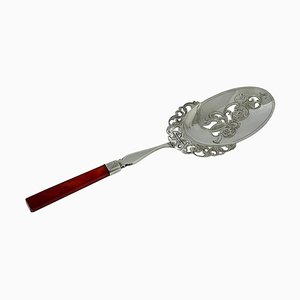 Niederländisches Silber mit Achat Servierlöffel von Franciscus Jacobus De Leeuw, 1869