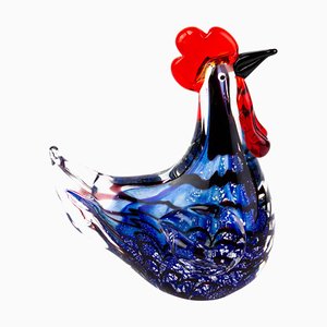 Vintage Italian Glass Murano Rooster Sculpture
