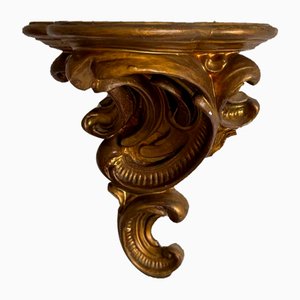 Small Baroque Style Gilt Plaster Wall Shelf, 1950s