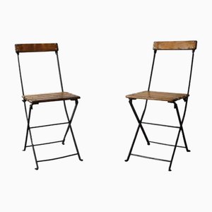 Chaises de Bistrot Pliantes, France, 1930, Set de 2
