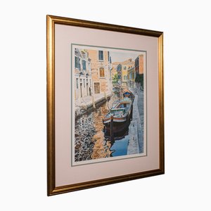 Englischer Künstler, Venezianischer Kanal, Druck, 2000er, Gerahmt