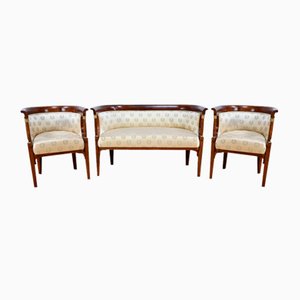 Early 20th Century Empire Stained Beech Living Room Set from J&J Kohn, 1890s, Set of 3