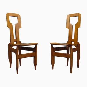 Set of Brutalist Dining Chairs, 1980s
