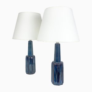 Hohe dänische Keramik Lampen aus Steingut von Einar Johansen für Søholm, 1960er, 2er Set