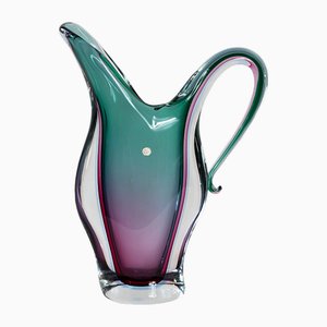 Mid-Century Italian Handmade Sommerso Murano Glass Vase, 1970s