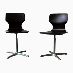 Sedie girevoli di Adam Stegner per Flötotto Pagholz, anni '70, set di 2