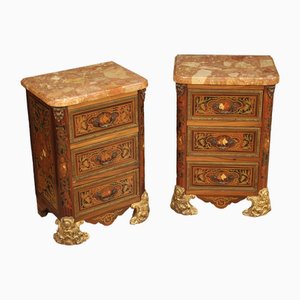 Tables de Chevet Style Boulle Raffinées, 1960, Set de 2