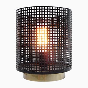 Table Lamp in Steel Grid with Brass Collar from Gunter Lambert