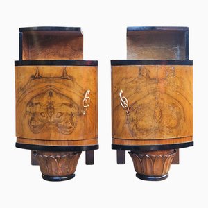 Italienische Art Deco Nachttische, 1980er, 2er Set