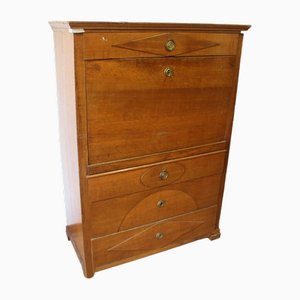 English Secretaire in Oak and Maple Burl, 1890s