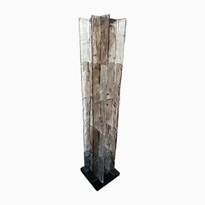 Lámpara de pie LT379 italiana de cristal de Murano y metal de Carlo Nason para Mazzega, años 70