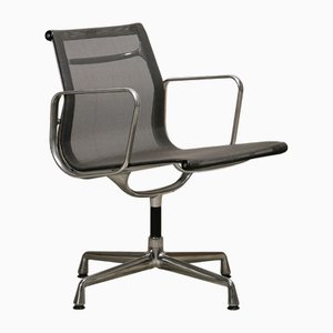 EA108 Aluminum Dining Chair in Charcoal Netweave Mesh by Charles & Ray Eames for Vitra, 2007
