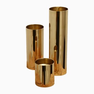 Mid-Century Norwegian Brass Tea Light Holders by Colseth, Set of 3
