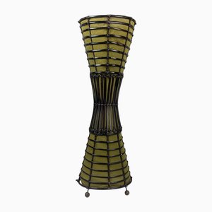 Bamboo and Fabric Floor Lamp in the style of Franco Albini, Italy, 1960s