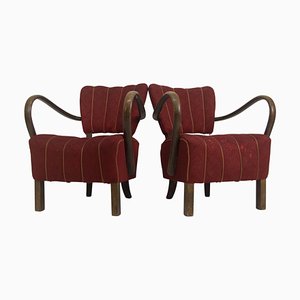 Set of Art Deco Armchairs H-237 attributed to Halabala, 1930