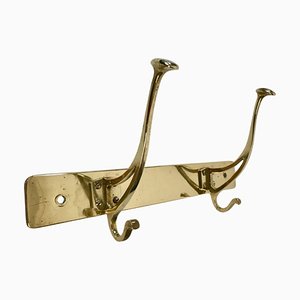 Art Nouveau Brass Coat Rack in Compact Form, Austria, 1905