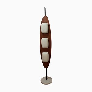 Lampadaire Totem en Bois, Marbre et Opaline par Goffredo Reggiani, Italie, 1970s