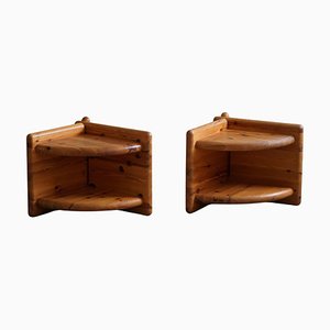 Dänische Mid-Century Nachttische aus Kiefernholz, 1960er, 2er Set