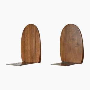 Skandinavische Mid-Century Buchstützen aus Holz, 1960er, 2er Set